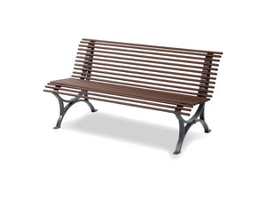 Panca Helia 150 Giochipark metallo schienale zincata verniciata UNI 11306:2020 - Grigio micaceo/Corten