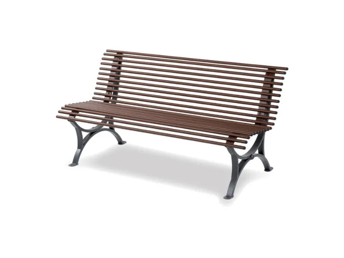 Panca Helia 150 Giochipark metallo schienale zincata verniciata UNI 11306:2020 - Grigio micaceo/Corten