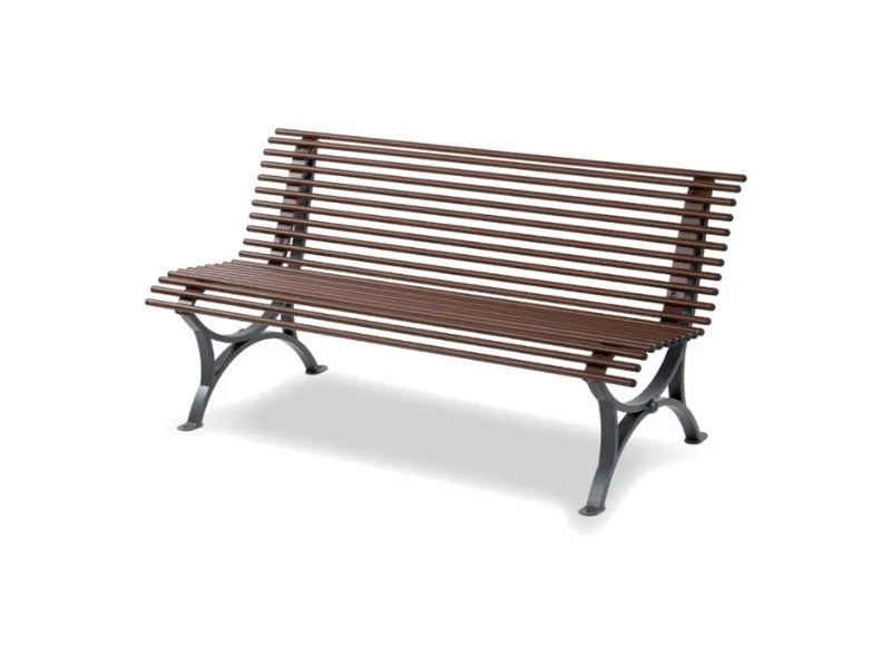 Panca Helia 150 Giochipark metallo schienale zincata verniciata UNI 11306:2020 - Grigio micaceo/Corten