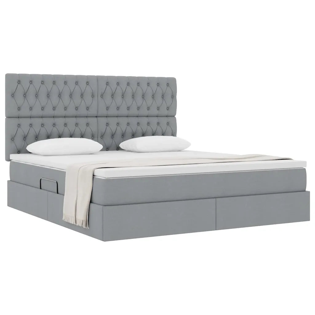 Letto con contenitore e materasso Grigio chiaro 160 x 200 cm 3371853