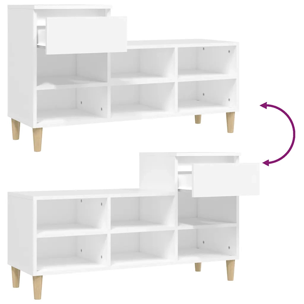 Scarpiera Bianca 102x36x60 cm in Legno Multistrato cod mxl 49560
