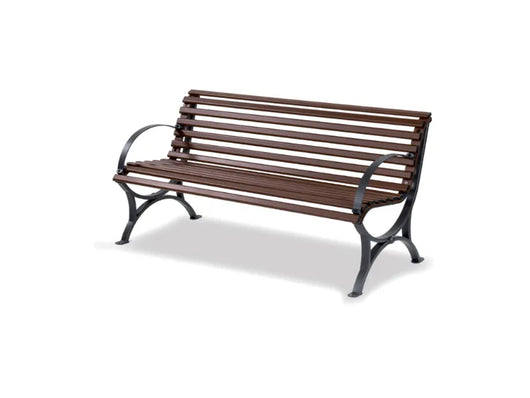 Panca Millenia 229 Giochipark metallo zincato schienale braccioli verniciata - Grigio micaceo/Corten