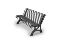 Panca Armonia 555 metallo zincato schienale verniciata forno grigio 150x60x73h