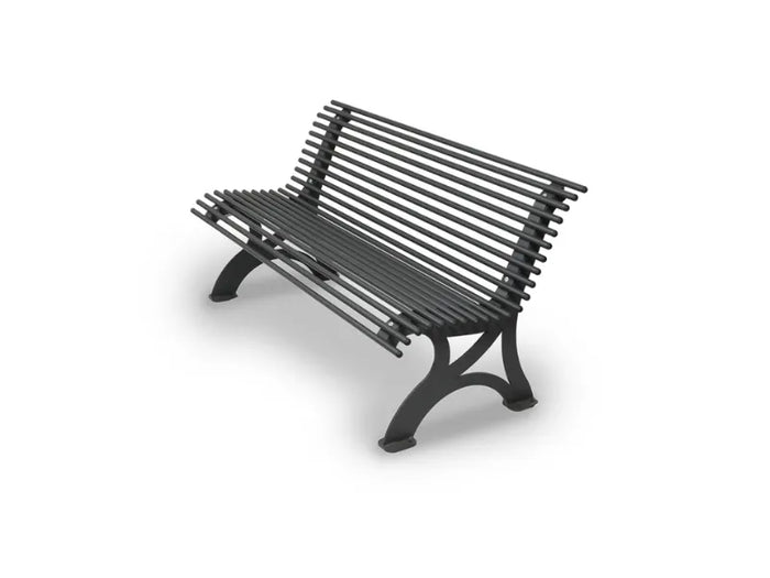 Panca Armonia 555 metallo zincato schienale verniciata forno grigio 150x60x73h