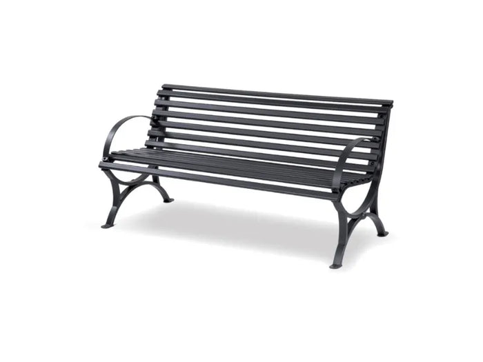 Panca Millenia 229 Giochipark metallo zincato schienale braccioli verniciata - Grigio micaceo