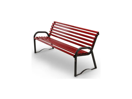 Panca Bologna 622 metallo zincato schienale braccioli 158x57x72h colori vari - Grigio micaceo/RAL 3003