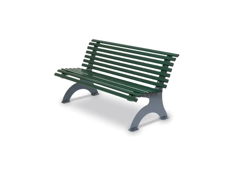 Panca Kate 552 metallo zincato schienale verniciata forno 150x65x75h colori vari - RAL 7011/6005