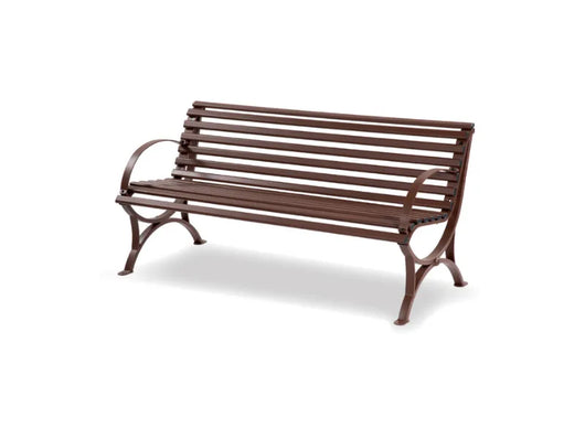 Panca Millenia 229 Giochipark metallo zincato schienale braccioli verniciata - Corten