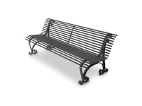 Panca Nostalgia 230 metallo zincato schienale verniciata forno grigio 200x67x72h