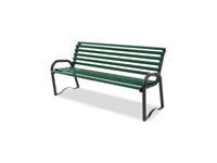 Panca Bologna 622 metallo zincato schienale braccioli 158x57x72h colori vari - Grigio micaceo/RAL 6005