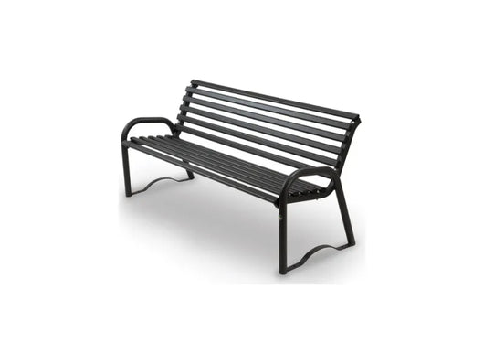 Panca Bologna 622 metallo zincato schienale braccioli 158x57x72h colori vari - Grigio micaceo