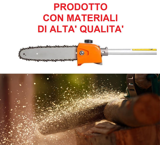 Decespugliatore a Scoppio Multifunzione 4 in 1 con Tagliaerba, Motosega Tagliasiepi, Potatore Tagliabordi con Motore da 52cc 2 Tempi, Ideale per Giardinaggio