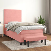 Giroletto a Molle con Materasso Rosa 80x200 cm in Velluto