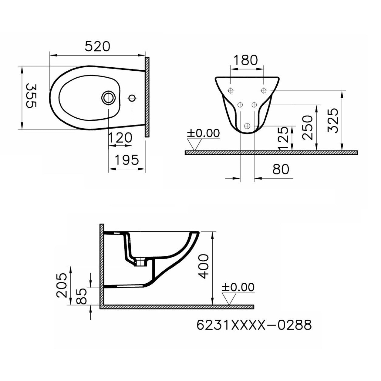COPPIA SANITARI NORMUS IN CERAMICA BIANCA SOSPESA.