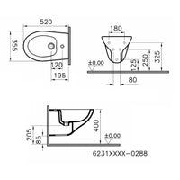 COPPIA SANITARI NORMUS IN CERAMICA BIANCA SOSPESA.