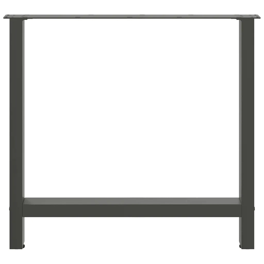 Gambe per tavolo da pranzo antracite 2 pz 70x(72-73) cm in acciaio