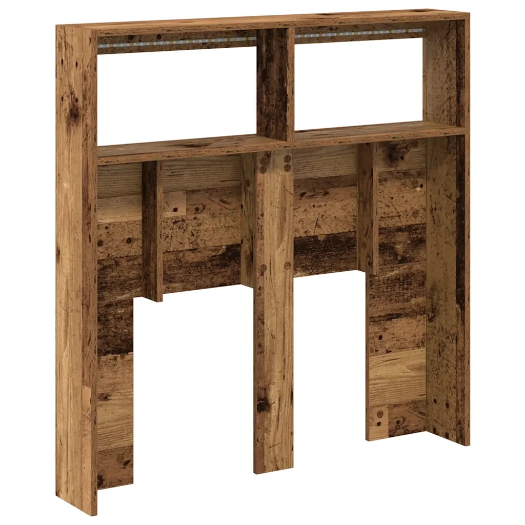 Testiera con Contenitore a LED Legno Antico 100x17x102 cm 863125