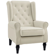 Poltrona Relax Velluto Trapuntata ¨C Zephmum ¨C Bianco 74x86x102