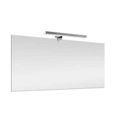 Specchio bagno 100x60 a filo reversibile con lampada naturale 50 cm