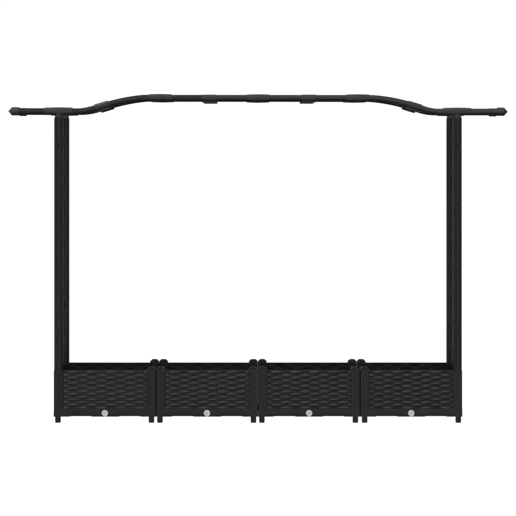Letto Rialzato con Griglia e Tetto Nero 207 x 40 x 126 cm PP 42032529