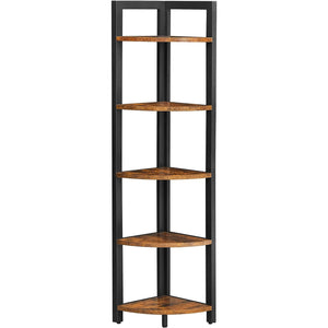 Libreria VALORA con 5 ripiani, marrone rustico, stile loft LLS803B01