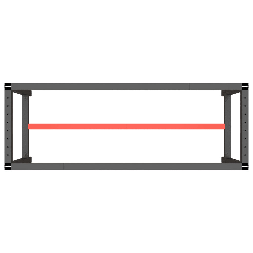 Telaio Banco da Lavoro Nero e Rosso Opaco 140x50x79 cm Metallo CFW5272289
