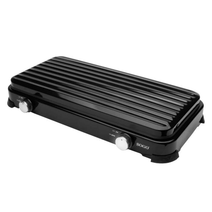 Fornello a gas doppio bruciatore portatile, 2 fuochi 103mm regolabili, potenza 4,4kW per campeggio e outdoor - SOGO