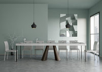 Consolle Allungabile 90-300x40x77 cm in Nobilitato Bianco