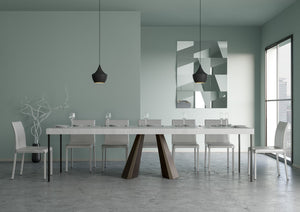 Consolle Allungabile 90-300x40x77 cm in Nobilitato Bianco