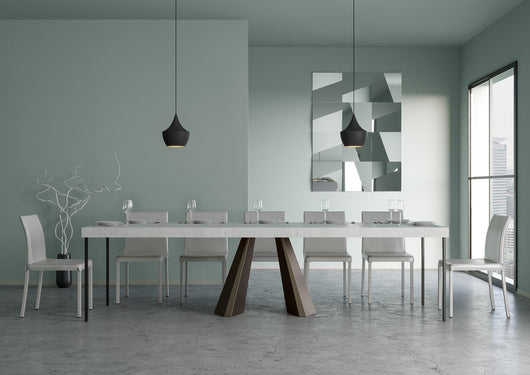 Consolle Allungabile 90-300x40x77 cm in Nobilitato Bianco