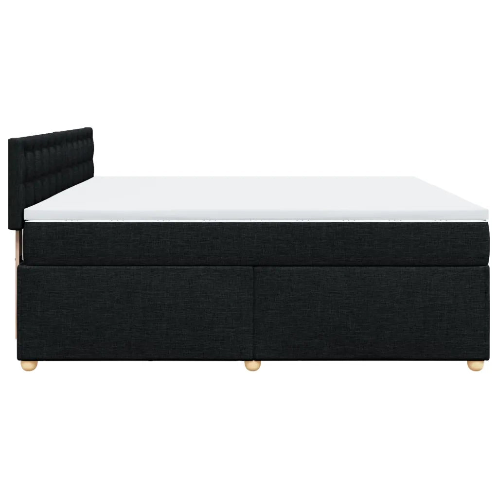 Giroletto a Molle con Materasso Nero 180x200 cm in Tessuto