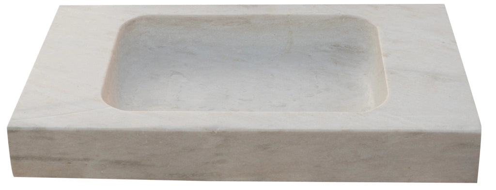 Biscottini Acquaio in marmo bianco L89xPR52xH13 cm Vasca realizzata completamente