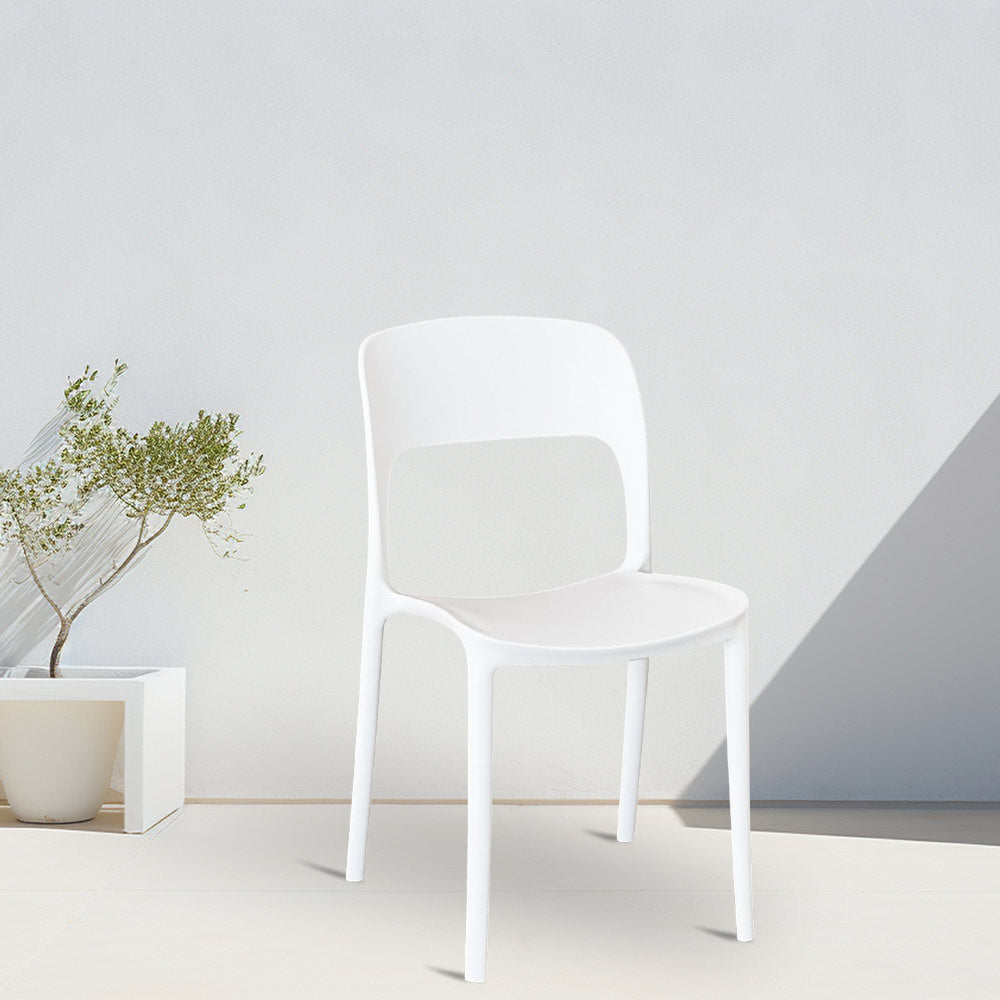 Sedia Alice in plastica impilabile colore bianco modello comfort