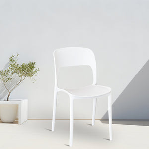 Sedia Alice in plastica impilabile colore bianco modello comfort