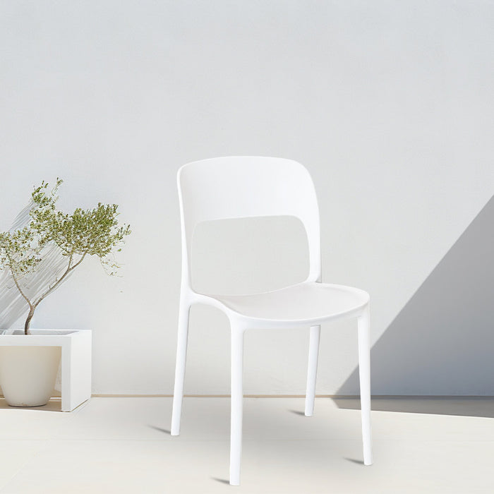 Sedia Alice in plastica impilabile colore bianco modello comfort