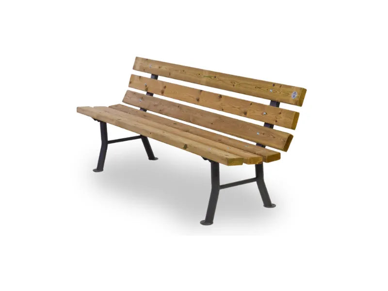 Panca Garden 216 legno pino nordico metallo schienale 190x50x78h Giochipark