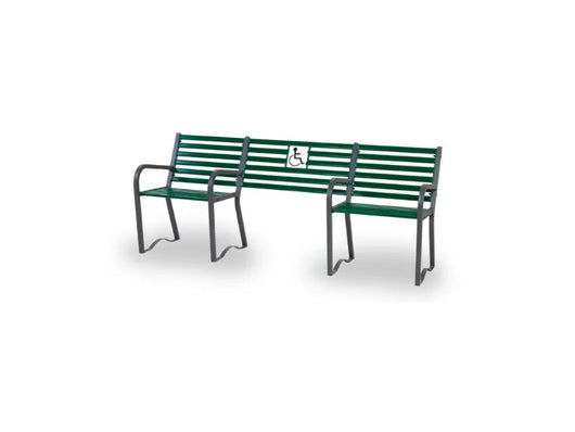 Panca Compagnia 257 metallo zincato schienale braccioli 204x63x82h Giochipark - Grigio micaceo/RAL 6005
