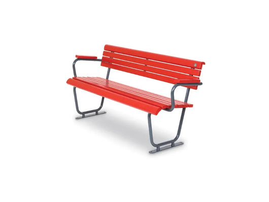 Panca Lady 56 legno metallo 183x61x82h schienale con braccioli Giochipark - Rosso
