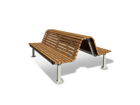 Panca Comfort 24 legno metallo moduli componibili 360x200x85h Giochipark - Due sedute
