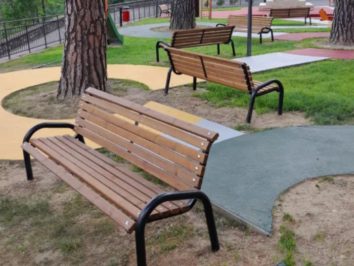 Panca Tiffany 536 legno metallo 175x66x77h schienale con braccioli Giochipark