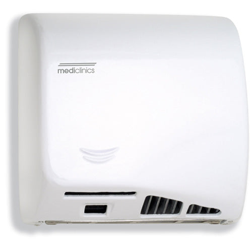 Asciugamani Elettrico Aria Calda Automatico in Acciaio Bianco Mediclinics Speedflow M06A