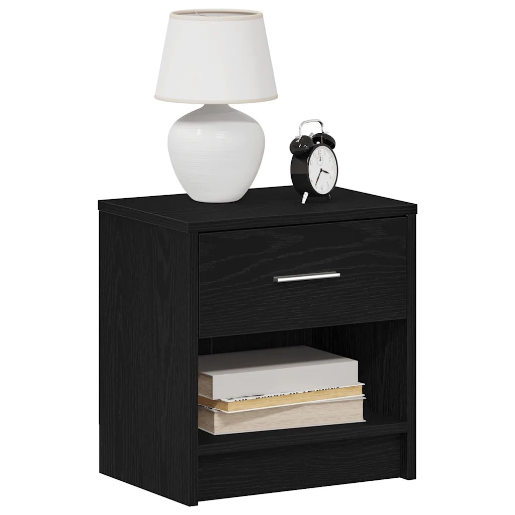 Comodino con Cassetto Nero 39x28x41 cm