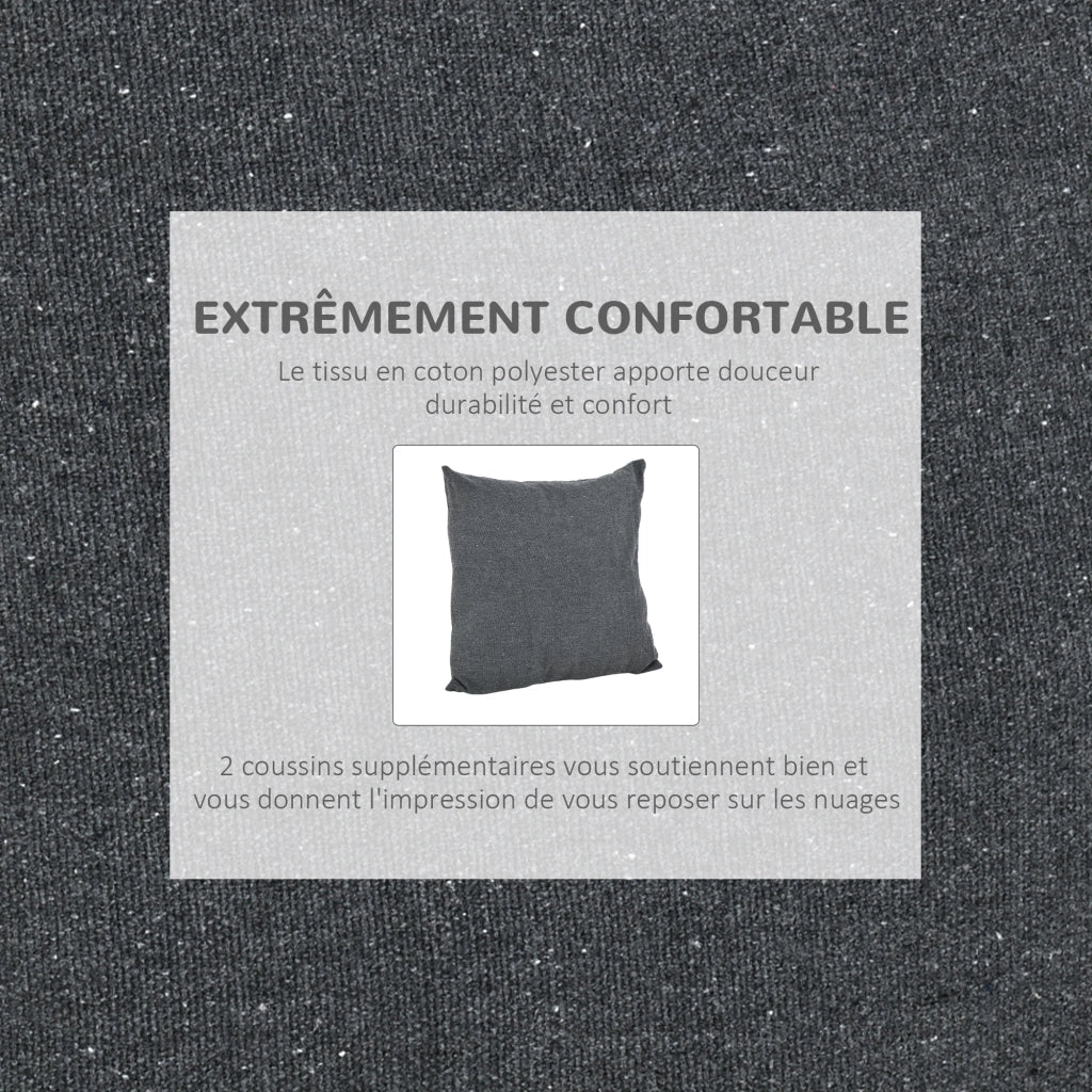 Poltrona sospesa da giardino con cuscini ¨C zephmum ¨C tessuto grigio scuro 100x80x120 cm