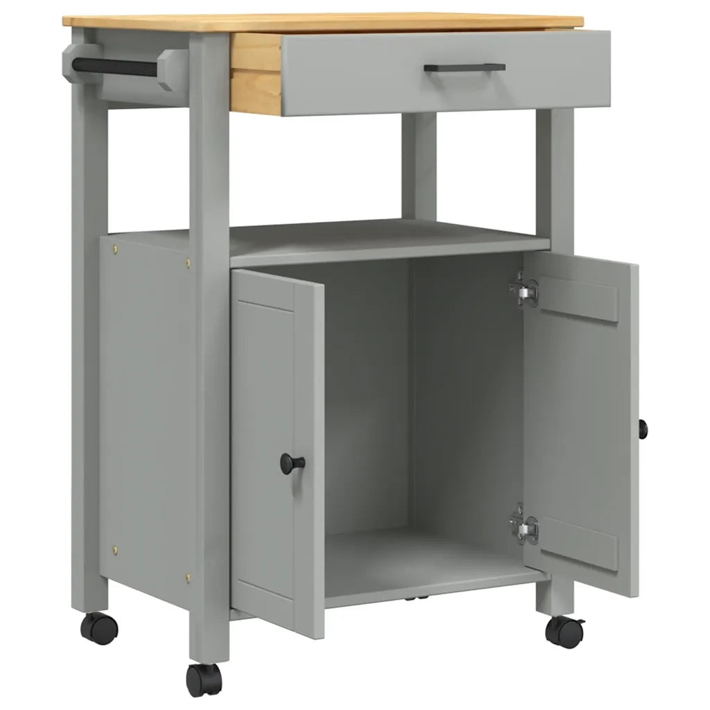 Carrello da Cucina MONZA 60x40x88,5 cm in Legno Massello di Pino 376098