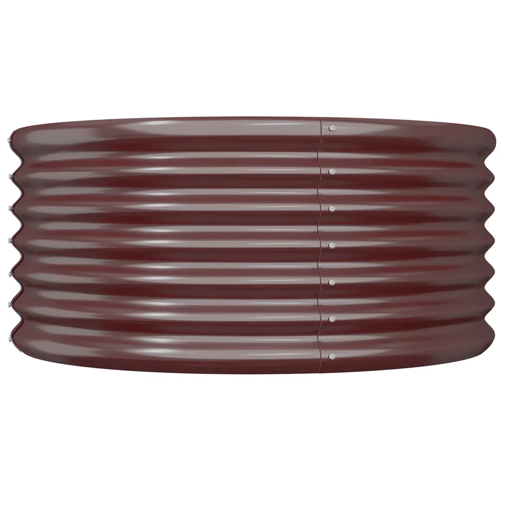 Vaso Giardino Acciaio Zincato 80x80x36 cm Marrone 318855