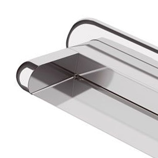 Bocca incasso cascatacon bordi arrotondati.