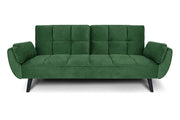 Divano letto clic clac in velluto verde scuro piede nero divano 3 posti - Ambra - DL-AM30VLT-PLN