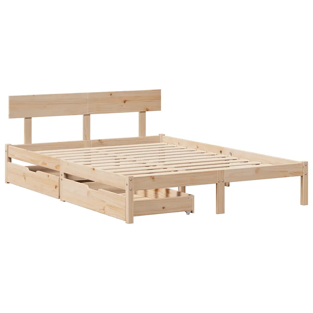 Letto senza Materasso 120x200 cm in Legno Massello di Pino 3301512