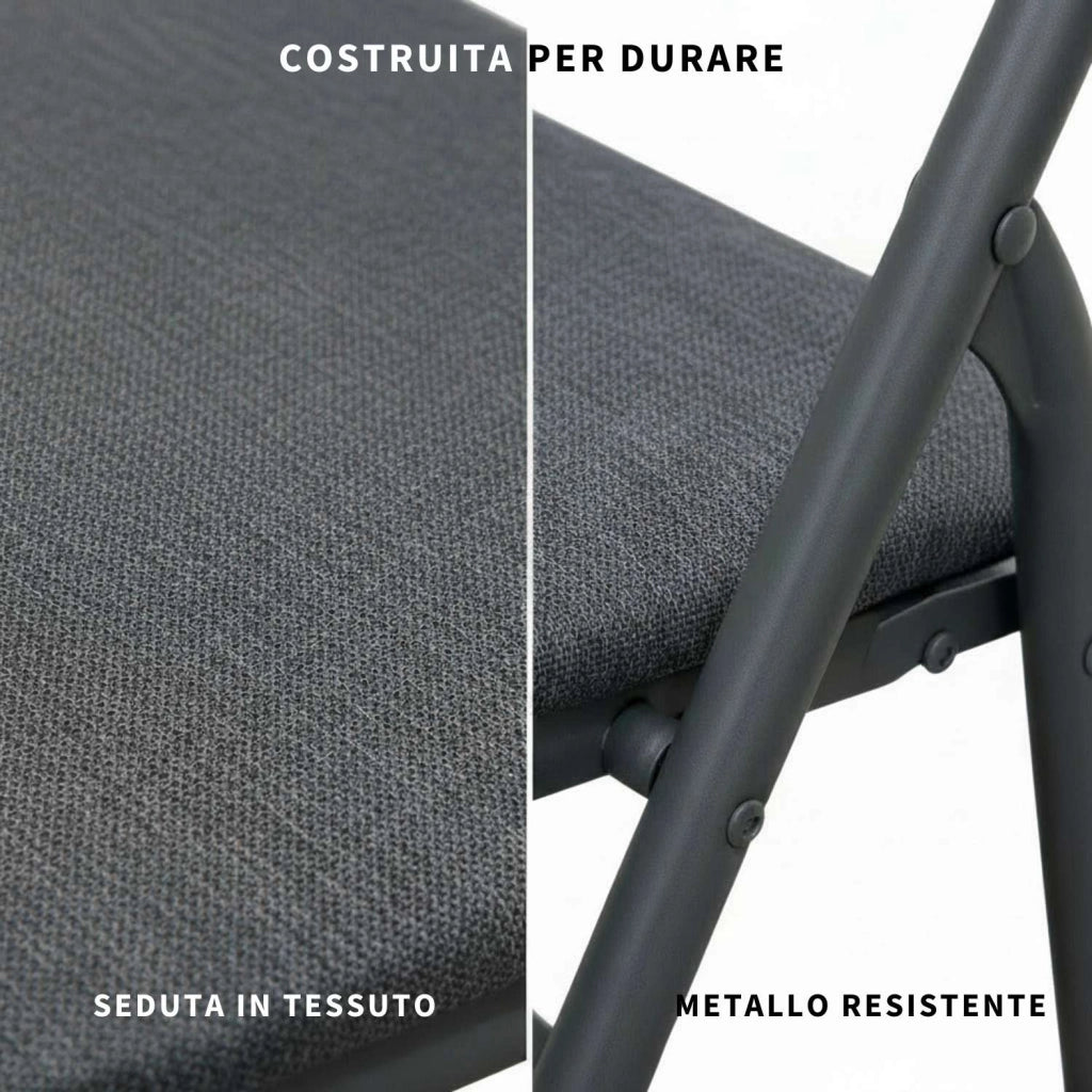 Marvin Sedia Pieghevole in Tessuto Poliestere Syria Struttura in Metallo Salvaspazio Richiudibile Moderna per Cucina Sog