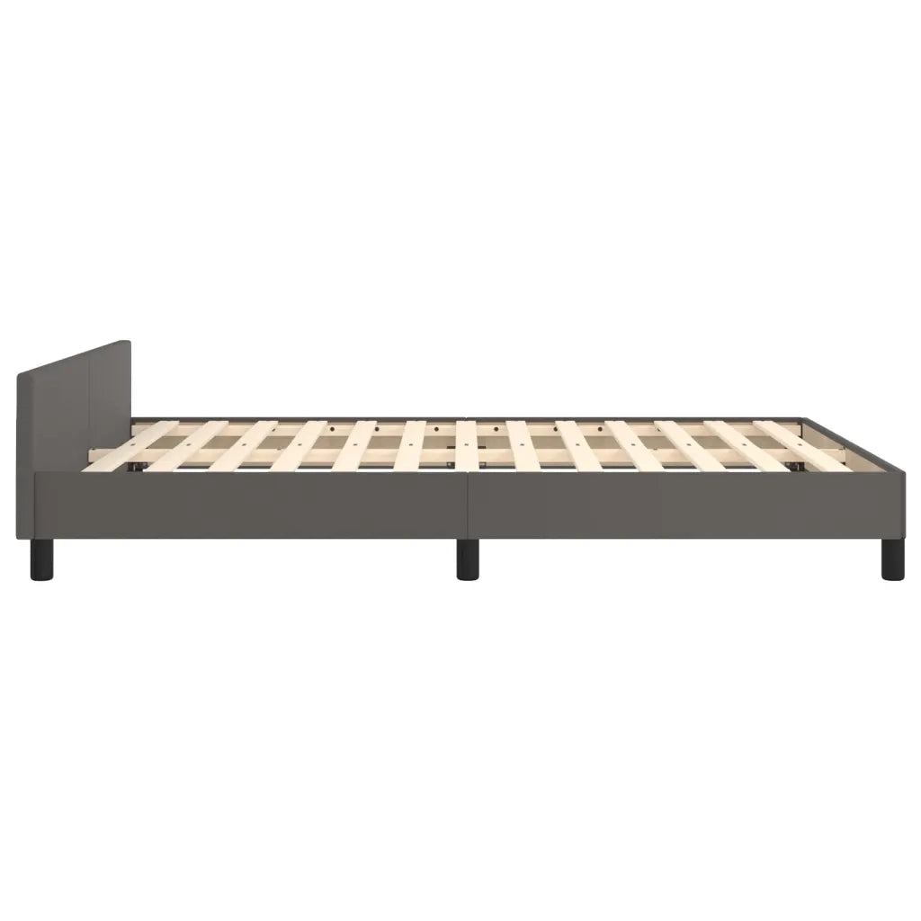 Giroletto con Testiera-Struttura Letto con testiera Crema 140x190 cm in Similpelle 400725